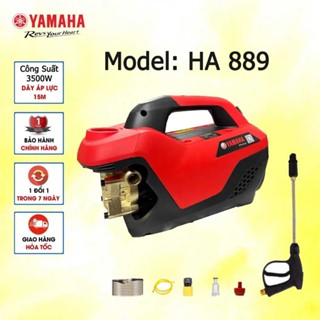 Máy Rửa Xe Mini Cao Áp Cầm Tay Yamaha HA889 3500W, Máy Xịt rửa Xe Máy Ô Tô Áp Lực Cao Có nút chỉnh áp suất van xả khí