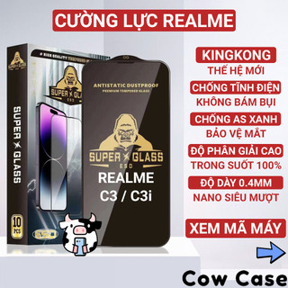 Kính cường lực Realme C3, C3i Kingkong full màn | Miếng dán bảo vệ màn hình cho Realme Cowcase