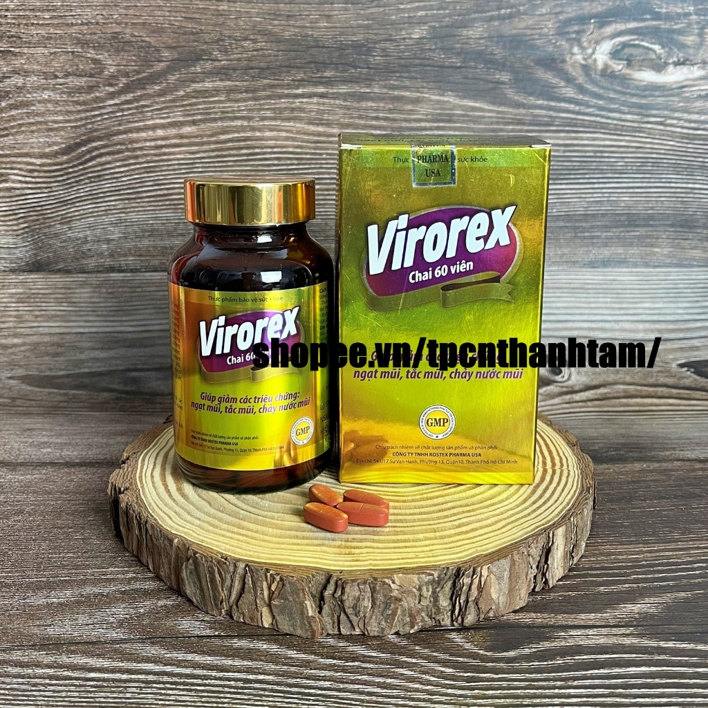 Viên uống VIOREX giảm các triệu chứng nghẹt mũi, tắc mũi, chảy nước mũi - Hôp 60 viên