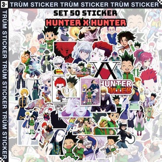 Set 50 sticker, hình dán anime hunter x hunter -random, hot hit- trang trí, decor laptop, cặp sách - trùm stickers 023