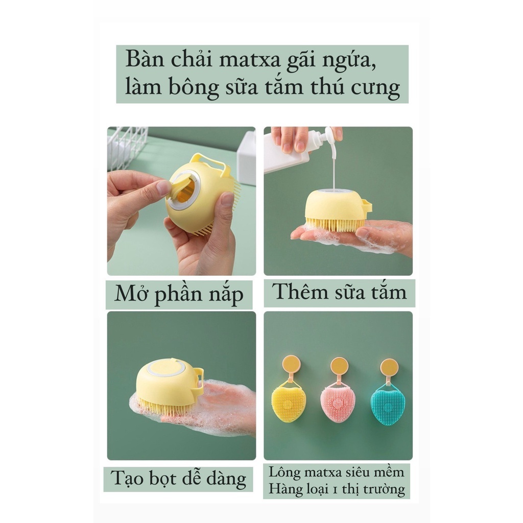 BÀN CHẢI TẮM CHO THÚ CƯNG , CHÓ - MÈO MASSAGER VÔ CÙNG TIỆN DỤNG