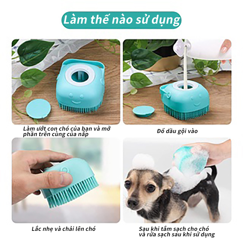 BÀN CHẢI TẮM CHO THÚ CƯNG , CHÓ - MÈO MASSAGER VÔ CÙNG TIỆN DỤNG