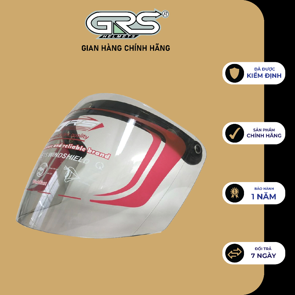 Kính rời gắn mũ bảo hiểm GRS NE-4 màu trắng và màu trà