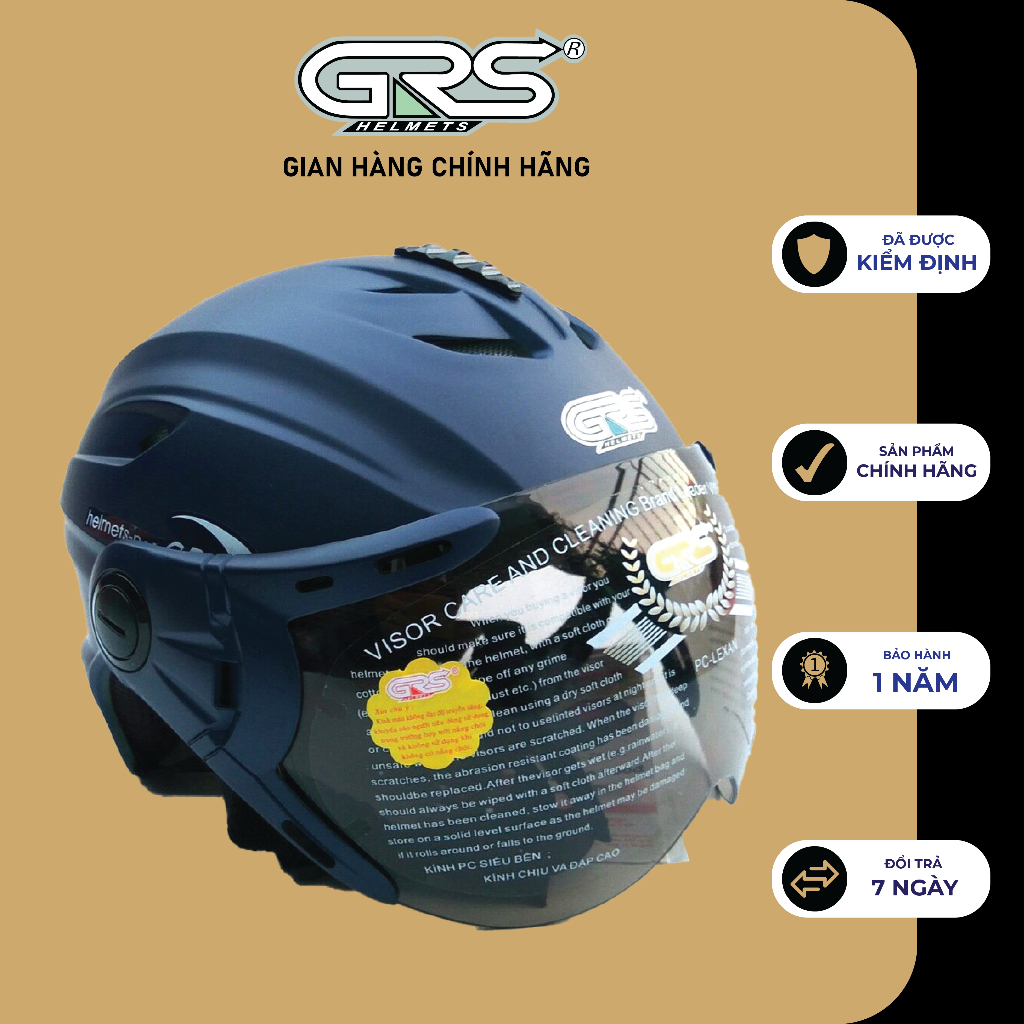 Mũ Bảo Hiểm Nửa Đầu GRS A760K
