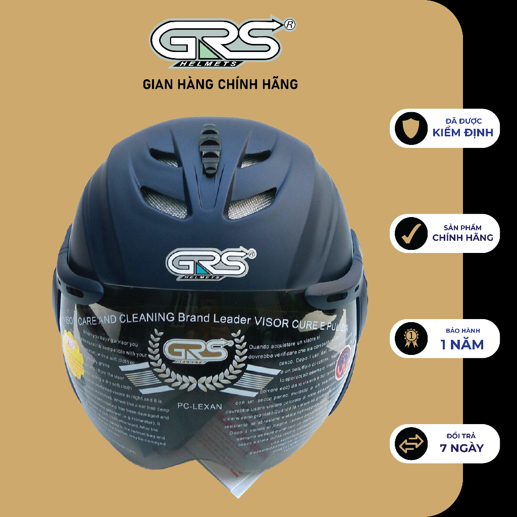 Mũ Bảo Hiểm Nửa Đầu GRS A760K