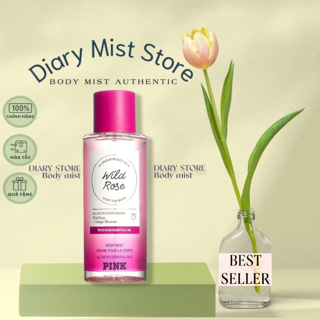 𝐃𝐢𝐚𝐫𝐲𝐦𝐢𝐬𝐭.𝐬𝐭𝐨𝐫𝐞 Xịt Thơm Body Mist Victoria's Secret - Pink Wild Rose