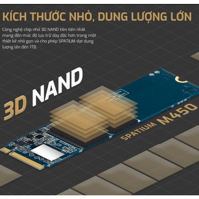Ổ cứng SSD MSI SPATIUM M450 500GB Nvme Gen 4x4  tốc độ đọc/ghi lên tới 3.600/2.300 Mb/giây - Chính hãng BH 36TH