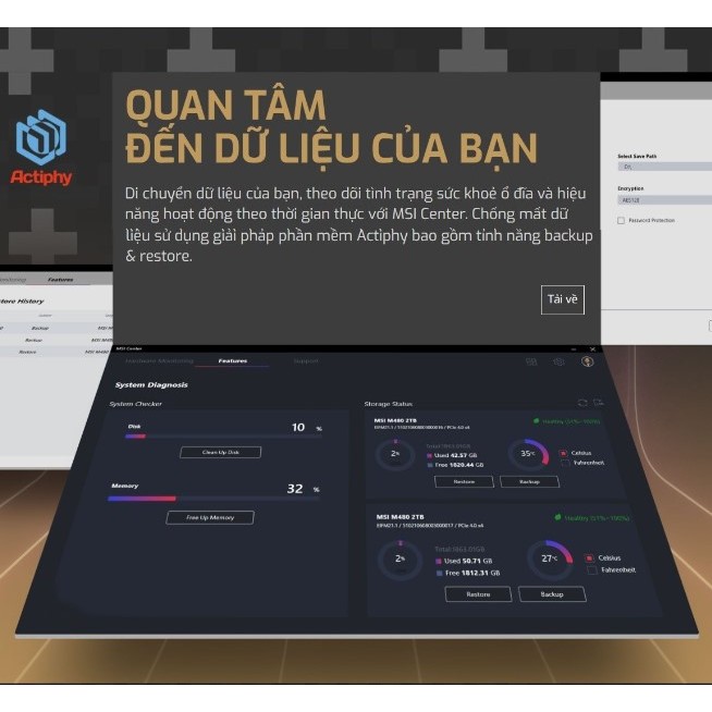 Ổ cứng SSD MSI SPATIUM M450 500GB Nvme Gen 4x4  tốc độ đọc/ghi lên tới 3.600/2.300 Mb/giây - Chính hãng BH 36TH