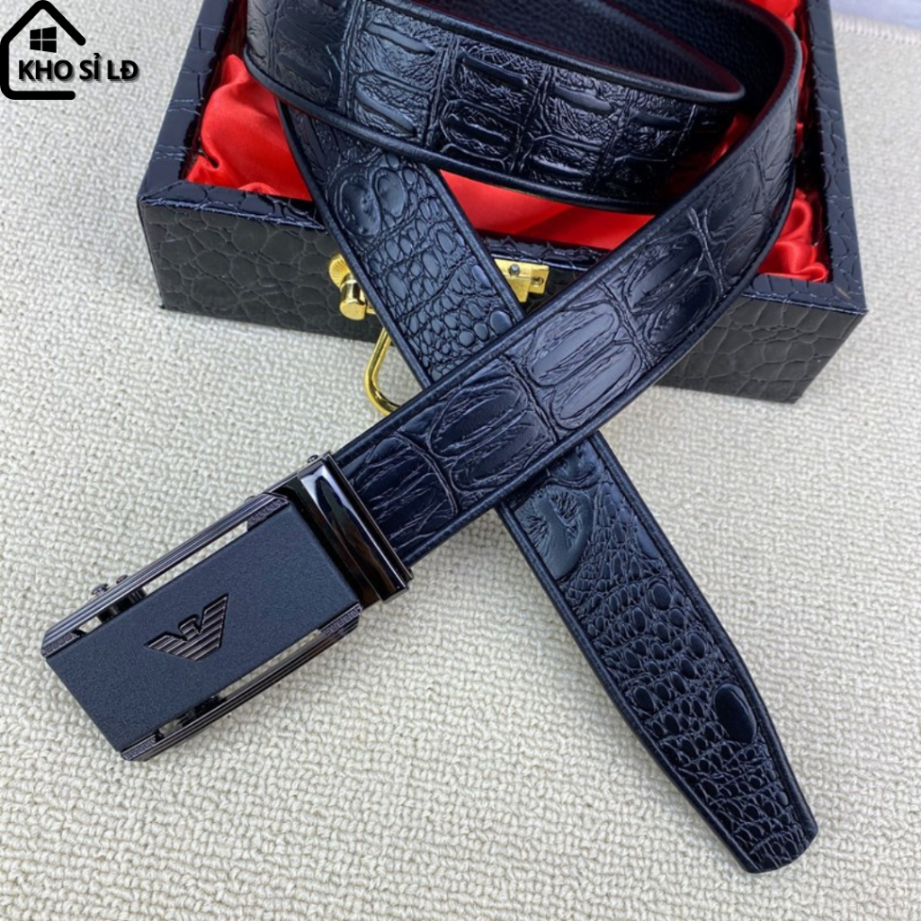 Thắt lưng nam vân da cá sấu khóa kim loại tự động phong cách sang trọng trẻ trung TL17