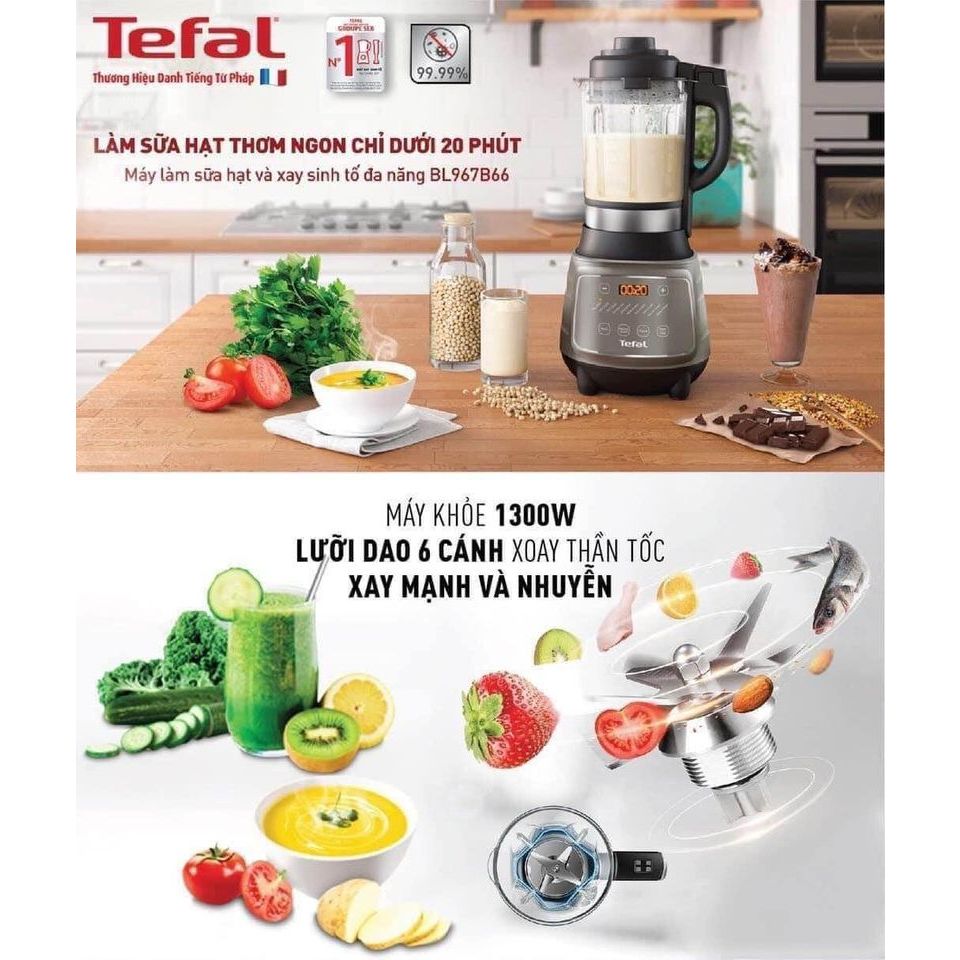 MÁY LÀM SỮA HẠT TEFAL BL967B66 1300W ,BẢO HÀNH 24 THÁNG