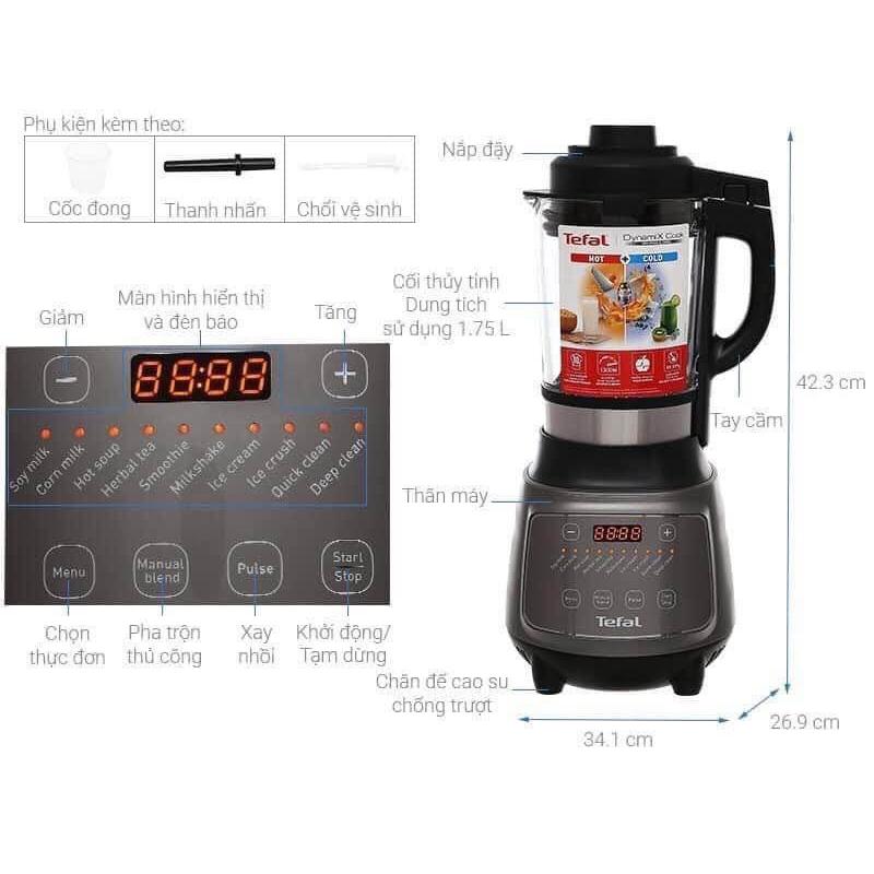 MÁY LÀM SỮA HẠT TEFAL BL967B66 1300W ,BẢO HÀNH 24 THÁNG