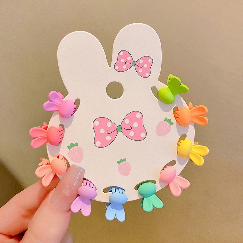 Set 10 kẹp tóc mini màu sắc dễ thương cho bé gái