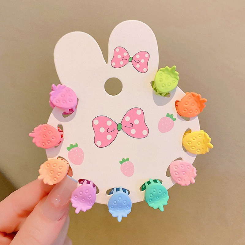 Set 10 kẹp tóc mini màu sắc dễ thương cho bé gái