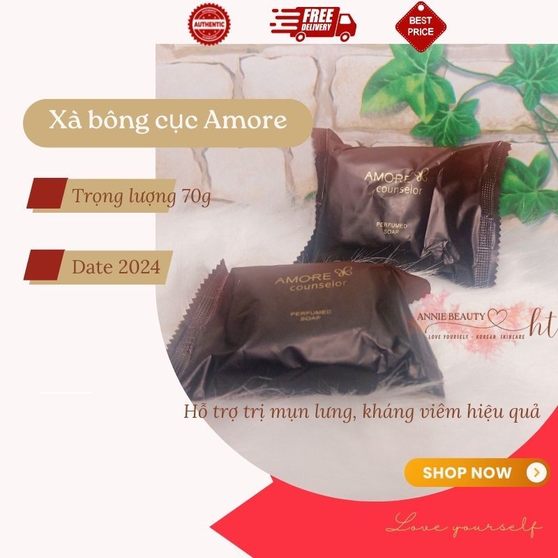 Xà phòng Amore hương nước hoa thơm ngát, làm sạch sâu, loại bỏ bụi bẩn, bã nhờn trên da, cải thiện mụn lưng