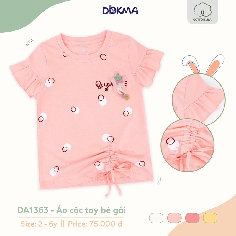 2-6Y Áo cộc tay bé gái Dokma DA1363