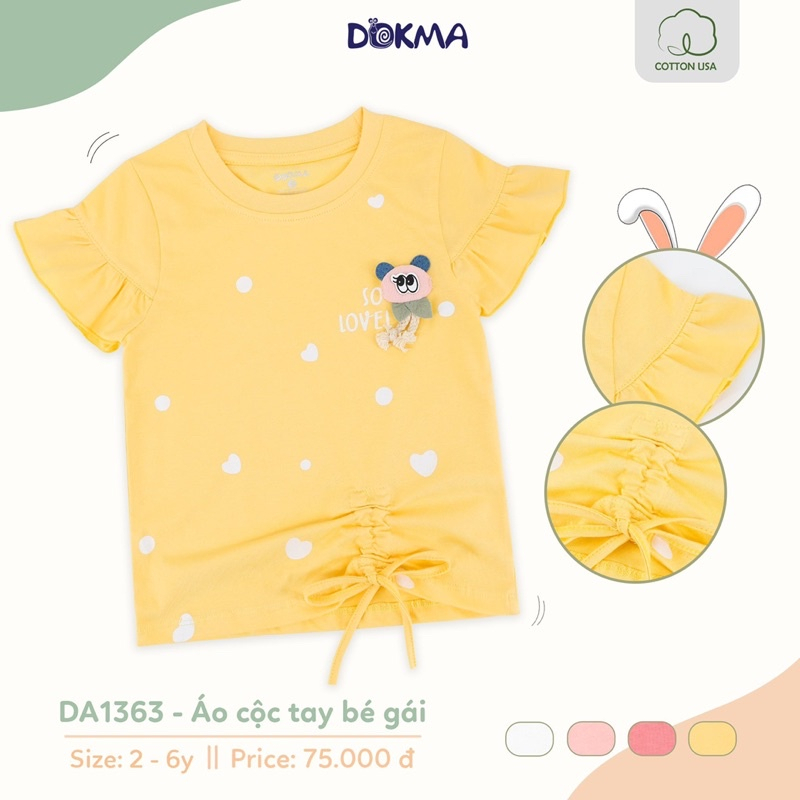 2-6Y Áo cộc tay bé gái Dokma DA1363
