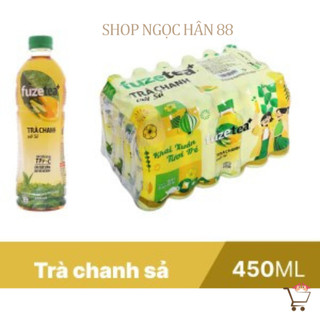 Thùng trà chanh sả/chanh dây hạt chia/ đào hạt chia fuzetea 24 chai x 450ml