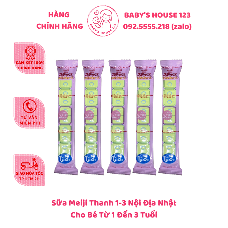 SỮA MEIJI THANH 1-3 NỘI ĐỊA NHẬT BẢN - THANH 5 VIÊN x 5.4GR