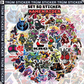 Set 50 sticker, hình dán kamen rider -random, hot hit,anime- trang trí, decor laptop, cặp sách - trùm stickers 056