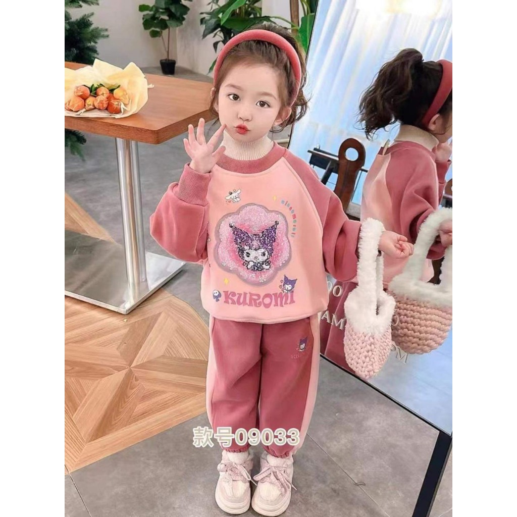 Bộ nỉ da cá bé gái 5-13