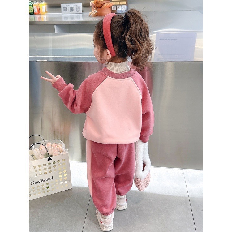 Bộ nỉ da cá bé gái 5-13