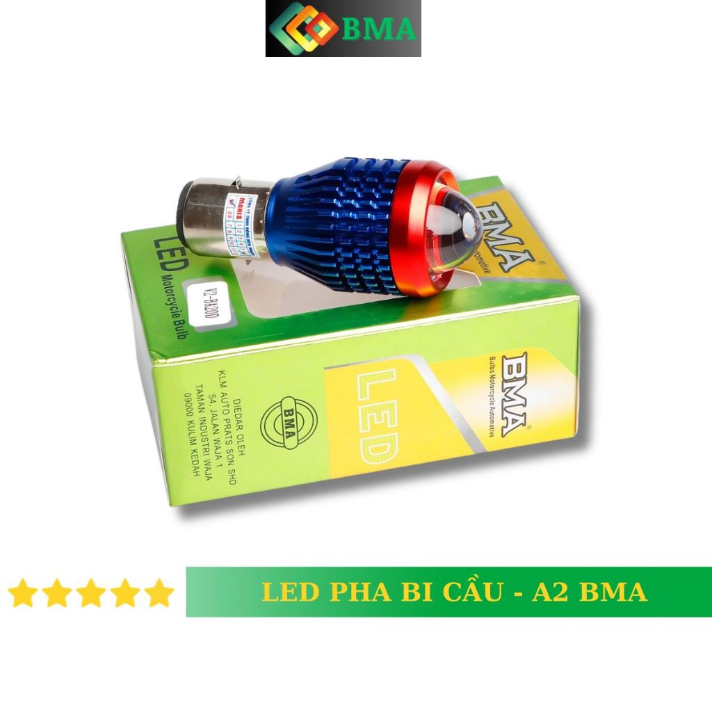 Đèn Pha Bi Cầu BMA A2 35W Lắp Zin SCR, CUP Học Sinh, Zip Piaggio...
