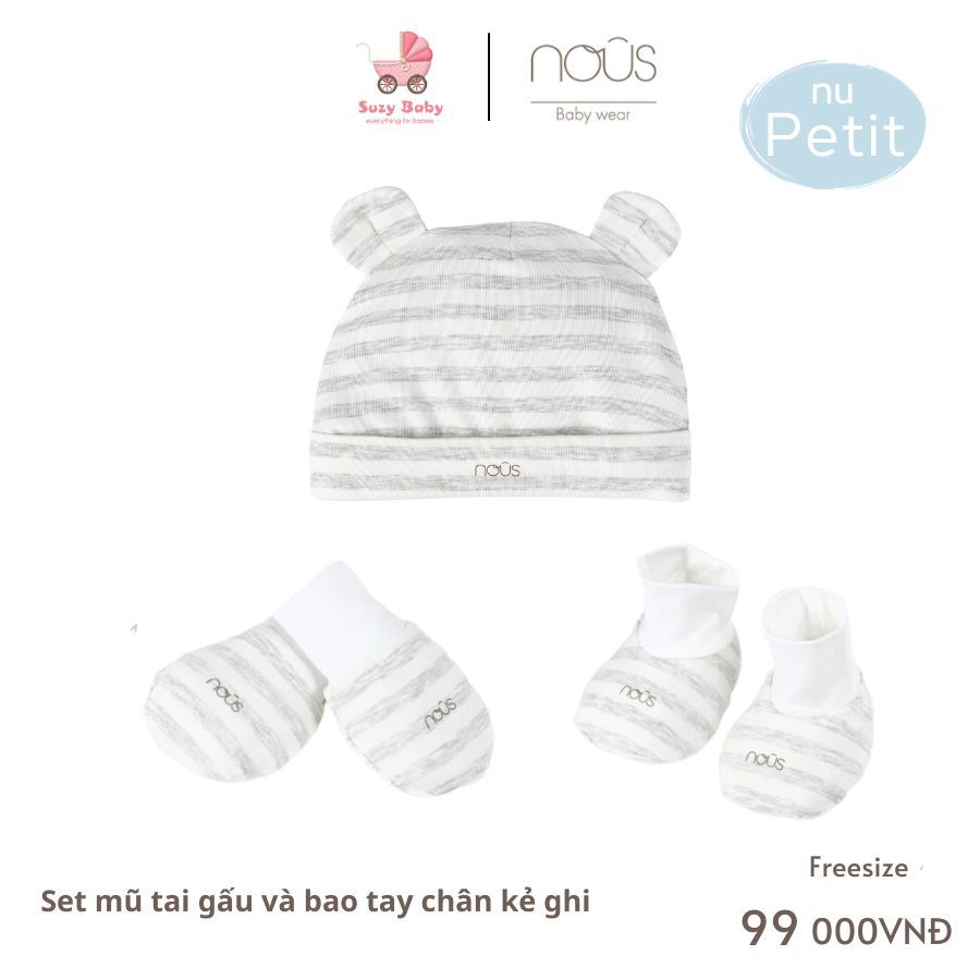 Set mũ và bao tay chân Nous các mẫu cho bé