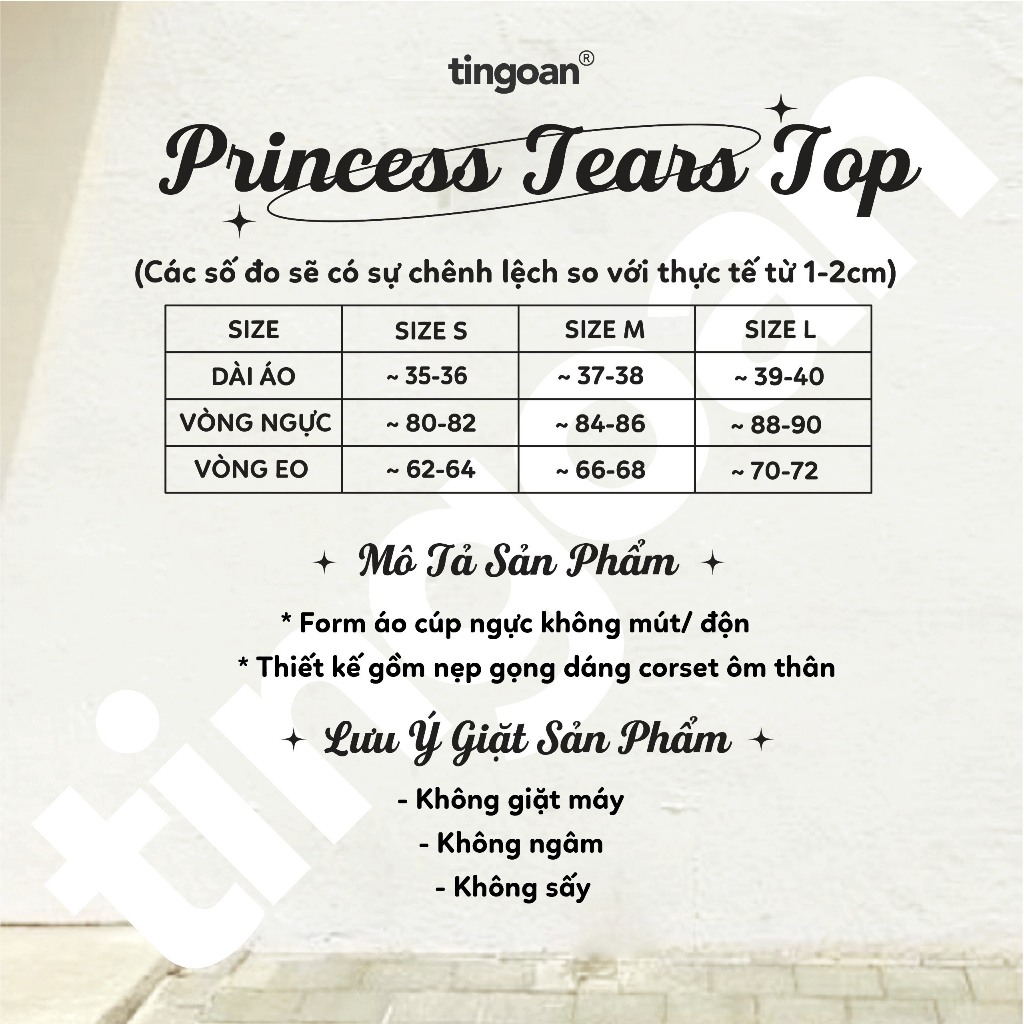 TINGOAN®  - Áo croptop cúp quây chất liệu ren dệt hoa nổi bèo gấu trắng PRINCESS TEARS TOP/WH