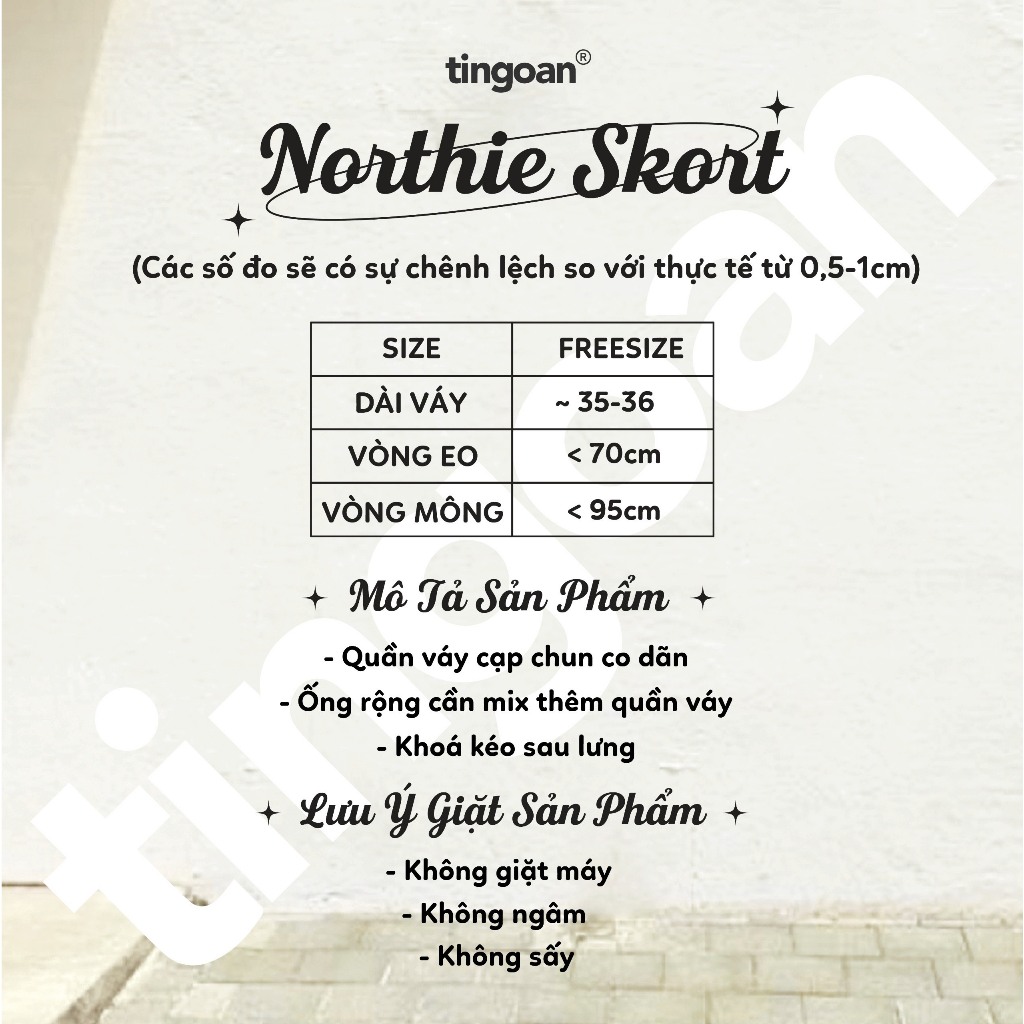 TINGOAN® - Quần váy xoè 2 tầng cạp chun co giãn đen NORTHIE SKORTS/ BL VER2 phiên bản mới nhất cuối tháng 6 năm 2023