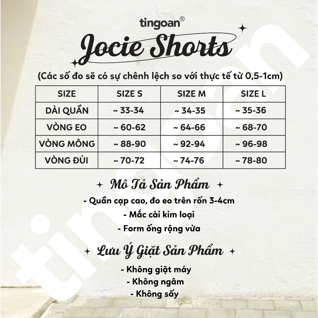 TINGOAN® - Quần shorts trắng cạp cao chiết ly eo JOCIE SHORTS/WH