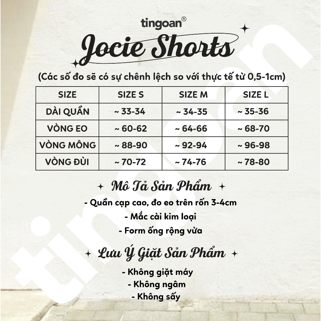TINGOAN® - Quần shorts đen cạp cao chiết ly eo JOCIE SHORTS/BL
