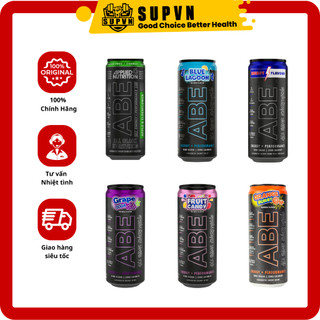 Pre Workout Abe Energy Lon 330ml - Nước Uống Tăng Năng Lượng Suốt Buổi Tập Không Đường Bổ Sung Có Caffein