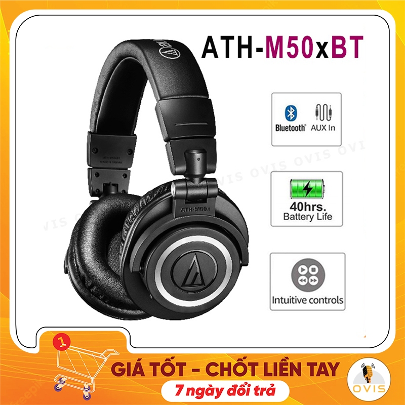 Audio Technica ATH-M50xBT - Tai Nghe Over-Ear Bluetooth 5.0, Tích Hợp Micro Điều Khiển Giọng Nói