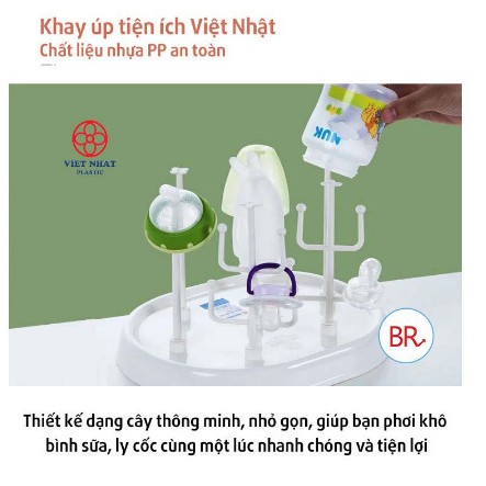 Khay úp ly cốc Việt Nhật có quai xách - Giá úp bình sữa Việt Nhật