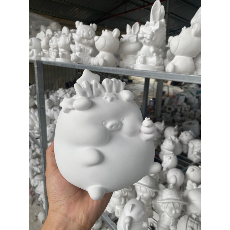 HEO HAPPY tượng thạch cao tô màu