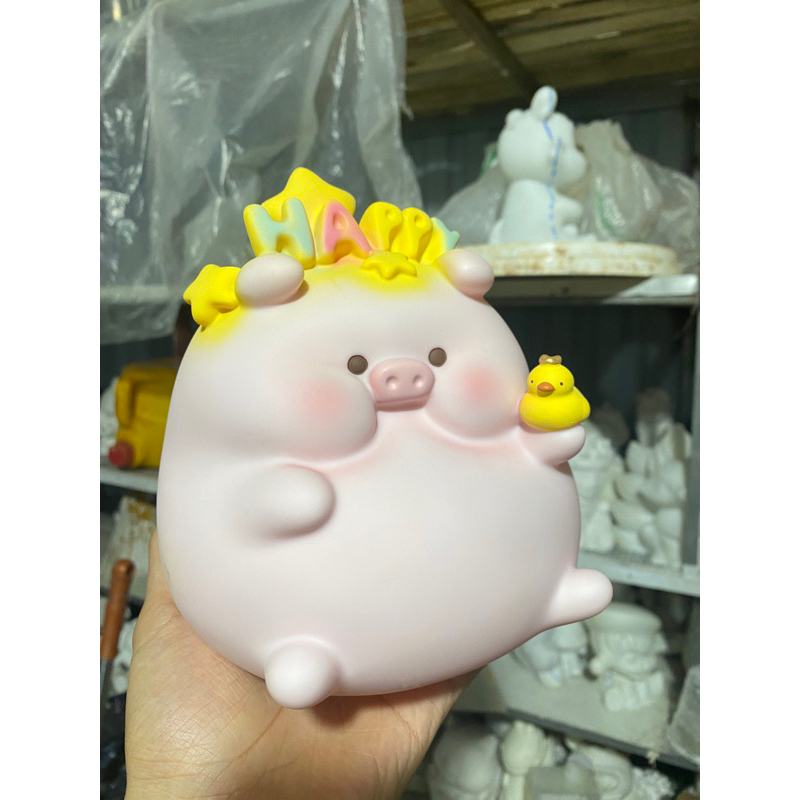 HEO HAPPY tượng thạch cao tô màu