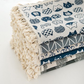 (75*100CM_1M*2M) Khăn Trải Bàn học sinh, Bàn giáo viên viền ren tua rua đẹp, Khăn canvas vải dày họa tiết đẹp