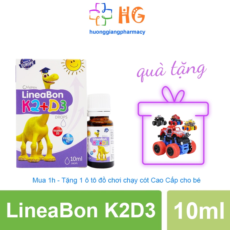 Lineabon d3 k2 Vitamin d3 k2 mk7 Vitamin d3 cho trẻ sơ sinh Canxi d3k2 Lọ 10ml