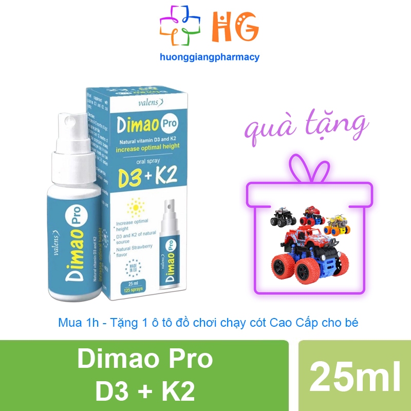 Dimao Pro D3K2 bổ sung Vitamin D3 K2 MK7 tăng cường hấp thu Canxi giúp tăng chiều cao cho trẻ Lọ 25ml