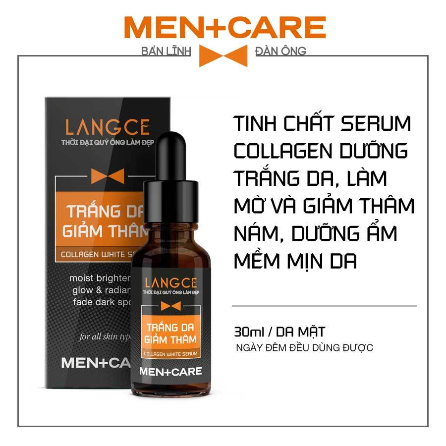 SERUM COLLAGEN TRẮNG DA, LÀM MỜ VÀ GIẢM THÂM NÁM, GIẢM ĐỐM NÂU, DƯỠNG ẨM MỀM MỊN DA 30ML LANGCE DÀNH CHO NAM