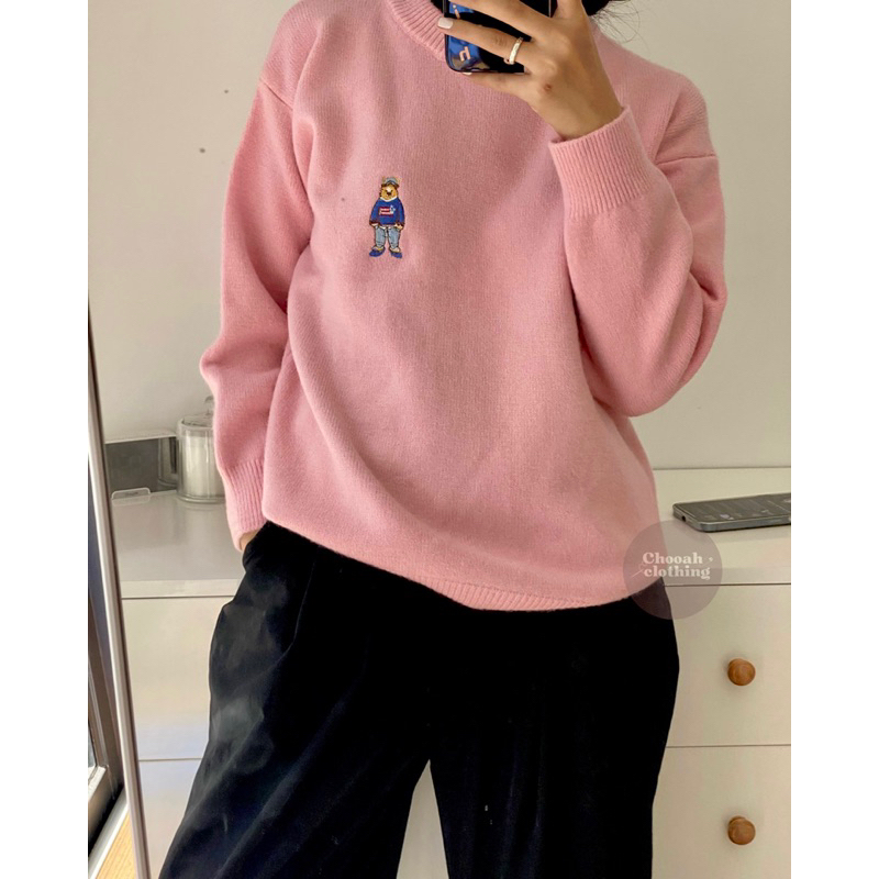 Áo Sweater len gấu