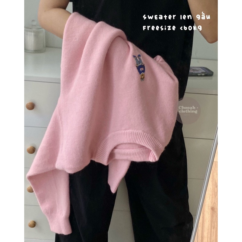 Áo Sweater len gấu