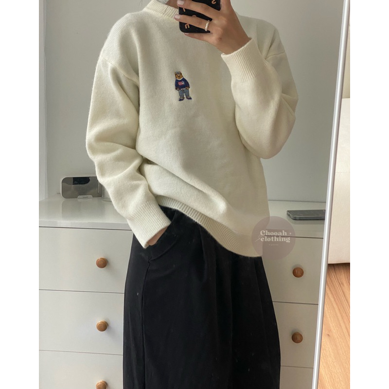 Áo Sweater len gấu