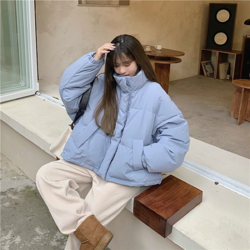 Áo phao nữ dáng rộng,áo béo dễ thương,áo lông vũ giữ ấm siêu tốt