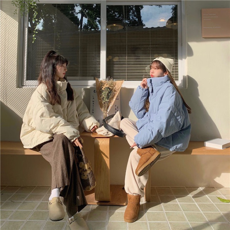 Áo phao nữ dáng rộng,áo béo dễ thương,áo lông vũ giữ ấm siêu tốt