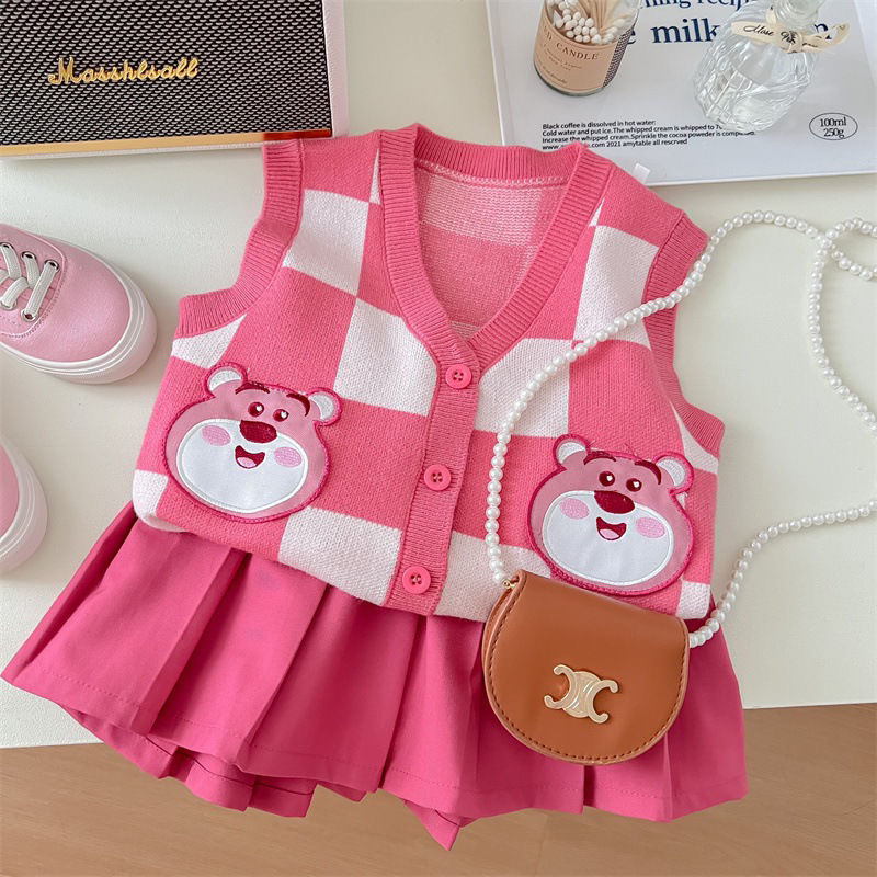 Set Bộ Đồ Dễ Thương Bé Gái Len Sơ Mi DCKIDS , Siêu Đáng Yêu, Siêu Xinh