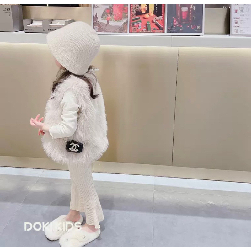 Áo Gile/ Áo Khoác Gile Lông DCKIDS Xinh, Tiểu Thư Hàng Cao Cấp Cho Bé