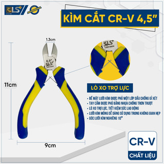 Kìm cắt, kìm răng, kềm cắt mini LS+ 4,5'' kìm cắt dây điện kìm cắt dây điện mini tay cầm cách điện,bọc cao su chống trơn