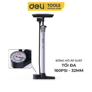 Bơm Xe Đạp Xe Máy Deli Tools Tích Hợp Đồng Hồ Áp Suất Tối Đa 160psi Nhỏ Gọn Dễ Dàng Mang Theo Mọi Nơi DL880005