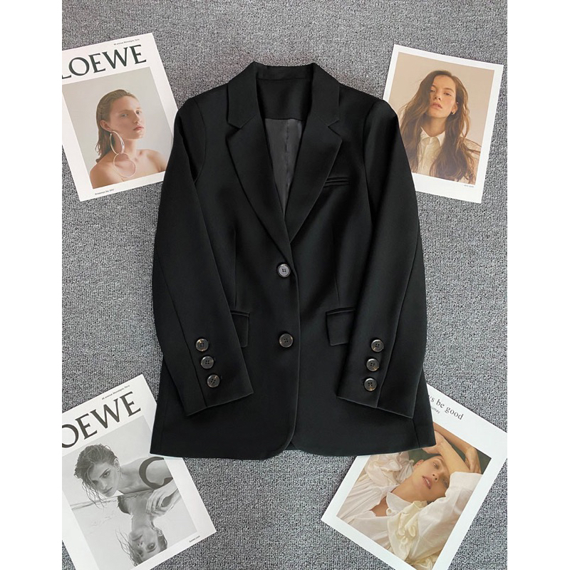 Áo blazer hai lớp áo vest nữ form gọn đơn giản sang chảnh